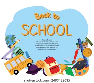 back to school background doodle and school supplies