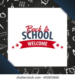 Back to School background. Education banner. Vector illustration