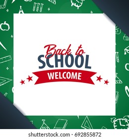 Back to School background. Education banner. Vector illustration
