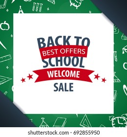 Back to School background. Education banner. Vector illustration