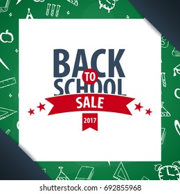 Back to School background. Education banner. Vector illustration