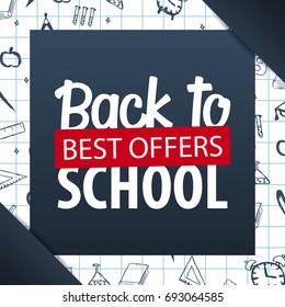 Back to School background. Education banner. Vector illustration