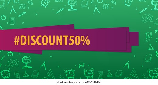 Back to School background. Education banner. Vector illustration