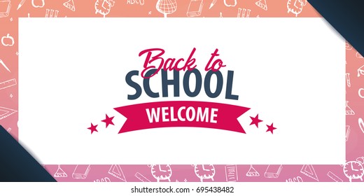 Back to School background. Education banner. Vector illustration