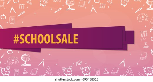 Back to School background. Education banner. Vector illustration