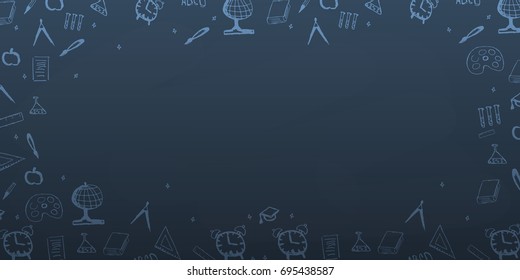 Back to School background. Education banner. Vector illustration