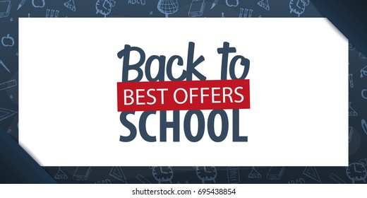 Back to School background. Education banner. Vector illustration