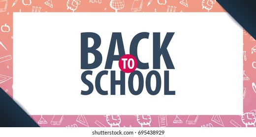 Back to School background. Education banner. Vector illustration