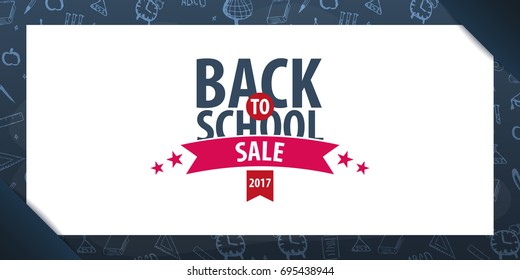 Back to School background. Education banner. Vector illustration