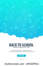 Back to School background. Education banner. Vector illustration
