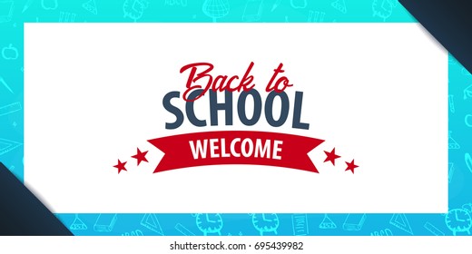 Back to School background. Education banner. Vector illustration