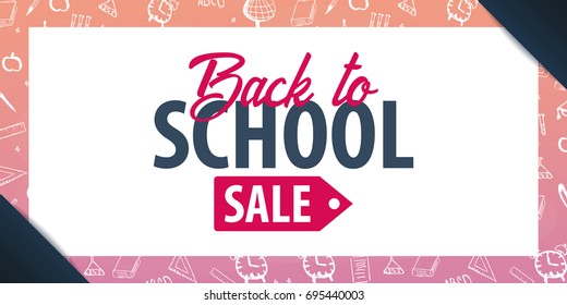 Back to School background. Education banner. Vector illustration