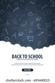 Back to School background. Education banner. Vector illustration