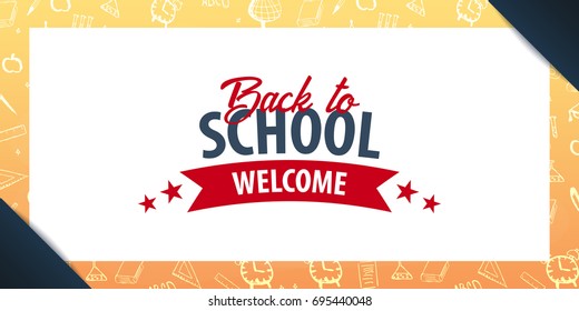 Back to School background. Education banner. Vector illustration
