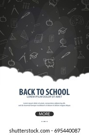 Back to School background. Education banner. Vector illustration