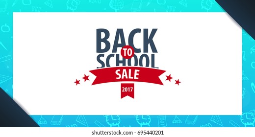 Back to School background. Education banner. Vector illustration