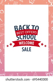 Back to School background. Education banner. Vector illustration