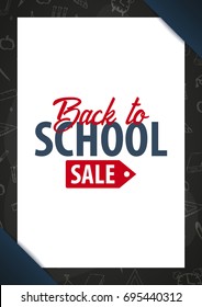 Back to School background. Education banner. Vector illustration