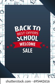 Back to School background. Education banner. Vector illustration