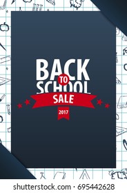 Back to School background. Education banner. Vector illustration