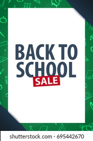 Back to School background. Education banner. Vector illustration