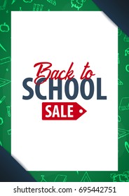Back to School background. Education banner. Vector illustration