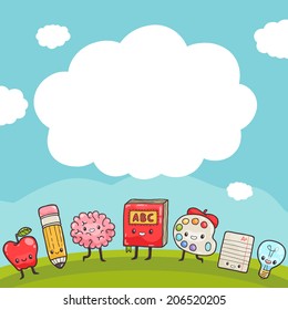 back to school - background with education icons