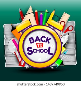 Back to School background with element in the school