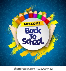 Back to School background with element in the school