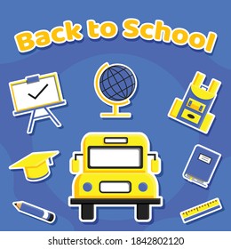 Back to School Background With Elements Vector