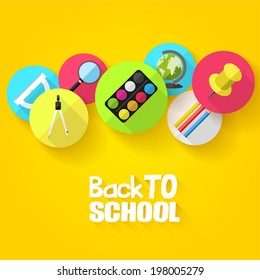 Back to school background - flat design style