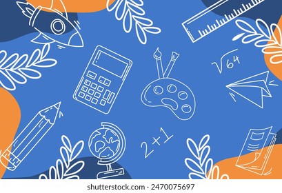 Back to school background flat illustration 