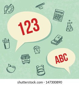 Back to school background - flat style