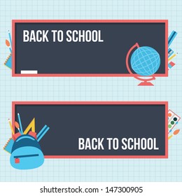 Back to school background - flat style