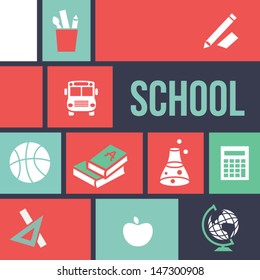 Back to school background - flat style