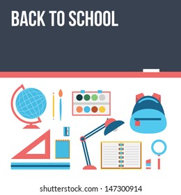 Back to school background - flat style