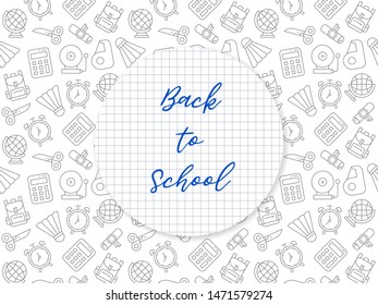 Back to school background for flyer or poster template, vector illustration