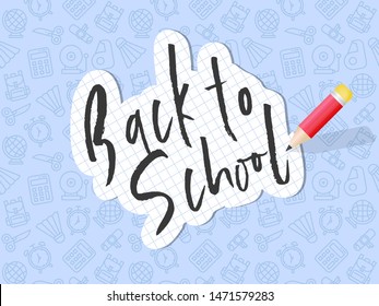 Back to school background for flyer or poster template, vector illustration