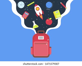 Back to school background for flyer or poster template, vector illustration