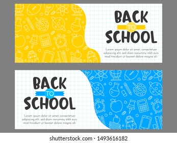 Back to school background for flyer or poster template, vector illustration