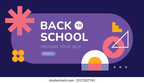 Back to school background. Geometric colorful background for fun business school kids kindergarten play group play ground