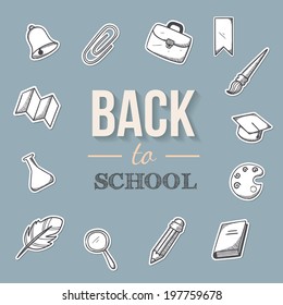Back to school background. Hand drawn elements. Eps 10 vector illustration.