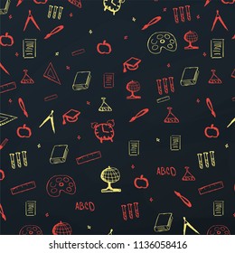 Back to School background with hand-draw doodles. Education banner. Vector illustration