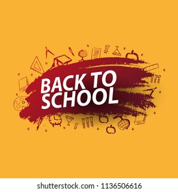 Back to School background with hand-draw doodles. Education banner. Vector illustration