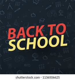 Back to School background with hand-draw doodles. Education banner. Vector illustration