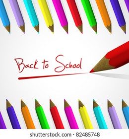 Back to school background with handwritten text.Vector illustration.