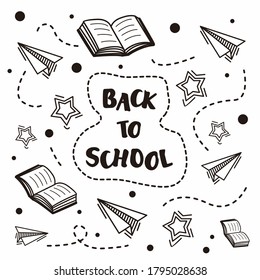 back to school background icon symbol for kids vector