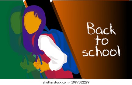 ilustración de antecedentes escolares con niño de diseño plano que lleva la bolsa escolar