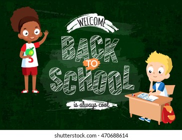 Back to school background with kids
