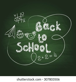 De vuelta a la escuela en pizarra